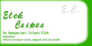 elek csipes business card